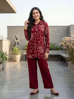 FASHOR - Floral Printed A-Line Co-Ord Set