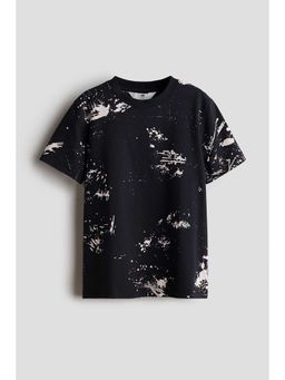 H&M - Boys Black Printed Cotton T-Shirt