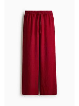 H&M - Women Red Linen-Blend Trouser