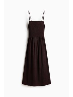H&M - Women Brown Smocked Strappy Dress