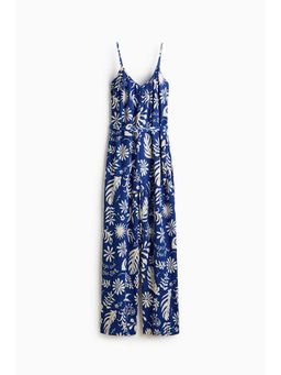 H&M - Women Blue Tie-Belt Jumpsuit