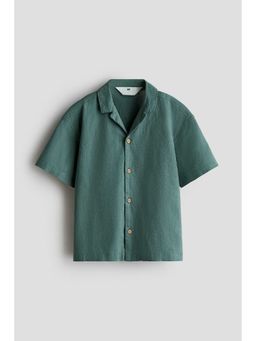 H&M - Boys Green Linen-Blend Resort Shirt