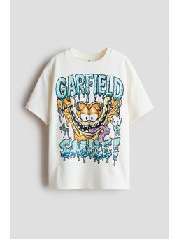 H&M - Boys White Print-Motif T-Shirt