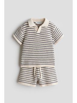 H&M - Boys Beige 2-Piece Cotton-Knit Set