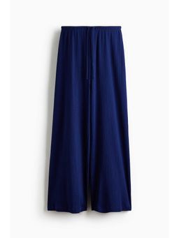 H&M - Women Blue Ribbed Drawstring Trouser