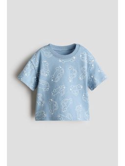 H&M - Boys Blue Printed Cotton T-Shirt