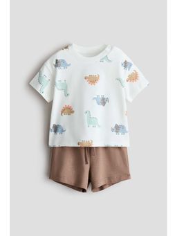 H&M - Boys Beige 2-Piece Cotton Set