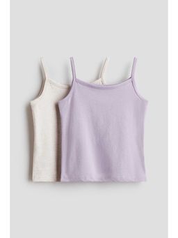 H&M - Girls Purple 2-Pack Cotton Strappy Tops