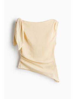 H&M - Women Yellow Asymmetric Tie-Detail Top