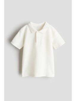 H&M - Boys White Cotton Pique Polo T-Shirt