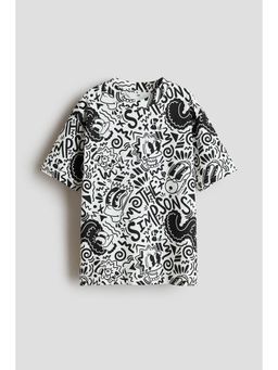 H&M - Boys White Printed T-Shirt