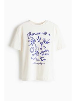 H&M - Women White Printed T-Shirt