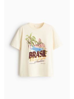 H&M - Women White Printed T-Shirt