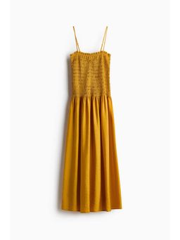 H&M - Women Yellow Smocked-Bodice Strappy Dress