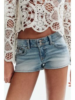 H&M - Women Blue Low-Waisted Mini Denim Shorts