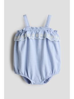 H&M - Girls Blue Cotton Romper Suit