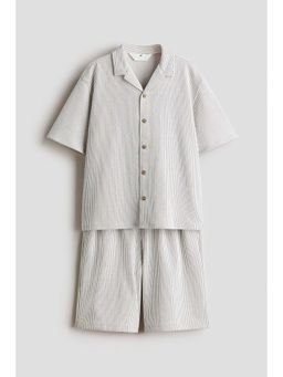 H&M - Boys Brown 2-Piece Textured Jersey Set
