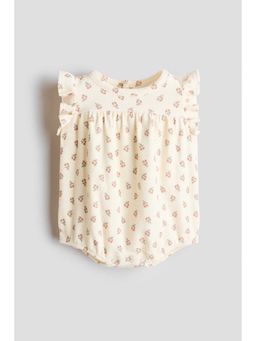 H&M - Girls Beige Cotton Terry Romper Suit