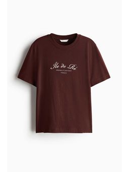 H&M - Women Brown Printed Cotton T-Shirt