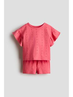 H&M - Girls Red 2-Piece Broderie Anglaise Set