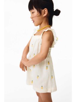 H&M - Girls White Cotton Muslin Jumpsuit