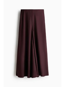 H&M - Women Brown Satin Maxi Skirt