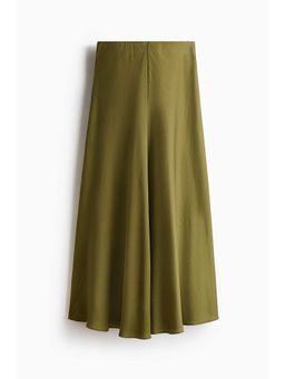H&M - Women Green Satin Maxi Skirt