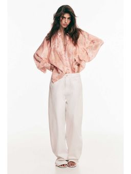 H&M - Women Pink Oversized Lyocell Blouse