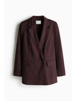 H&M - Women Brown Double-Breasted Blazer