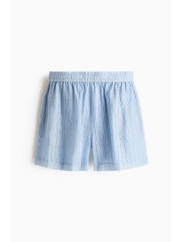 H&M - Women Blue Linen-Blend Pull-On Shorts