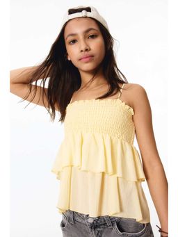 H&M - Girls Yellow Tiered Cotton Top