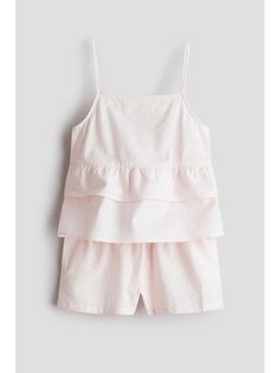 H&M - Girls Pink 2-Piece Printed Cotton Set