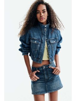 H&M - Women Blue High-Waisted Denim Skort