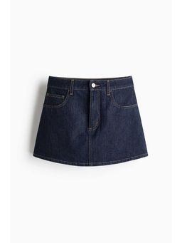 H&M - Women Blue High-Waisted Denim Skort