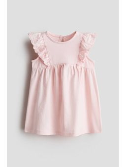 H&M - Girls Pink Frill-Trimmed Cotton Dress