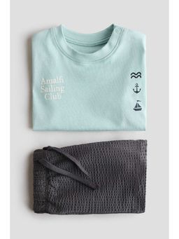 H&M - Boys Green 2-Piece Cotton Jersey Set