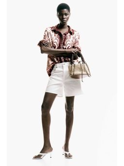 H&M - Women Red Oversized Printed Shirt