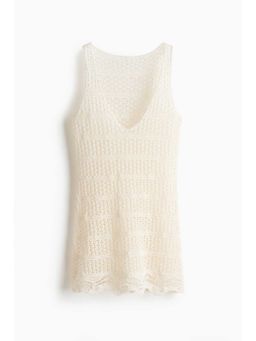 H&M - Women White Hole-Knit Beach Dress
