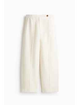 H&M - Women White Linen-Blend Barrel Trouser