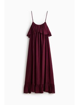 H&M - Women Red Frill-Trimmed A-Line Dress