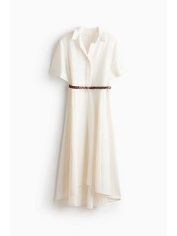 H&M - Women White Tie-Belt Shirt Dress