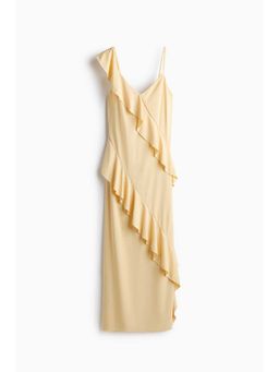 H&M - Women Yellow Flounced Jersey Dress