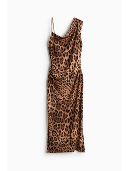 H&M - Women Beige Asymmetric Jersey Dress
