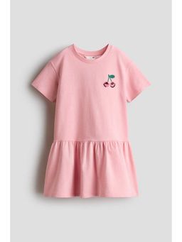 H&M - Girls Pink Motif-Detail T-Shirt Dress