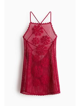 H&M - Women Red Crochet-Look Beach Dress
