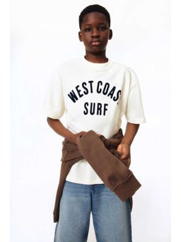 H&M - Boys White Print-Motif T-Shirt