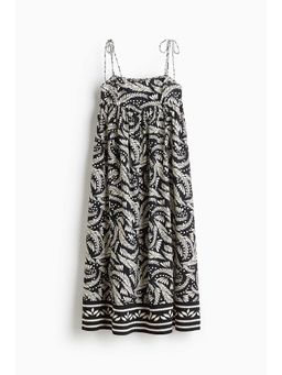 H&M - Women Black Tie-Strap Midi Dress