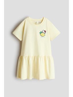 H&M - Girls Yellow Motif-Detail T-Shirt Dress