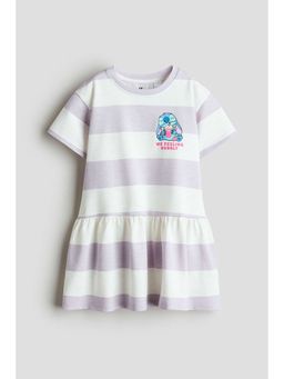 H&M - Girls Purple Motif-Detail T-Shirt Dress