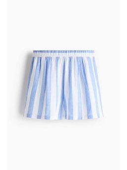 H&M - Women Blue Linen-Blend Shorts